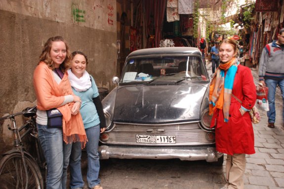 My three zowjahs (wives) pimping a classic old car